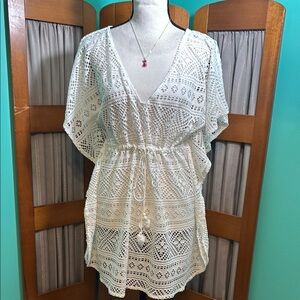 Old Navy Elegant White Crochet Swim Cover-Up